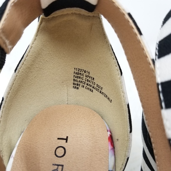 Torrid Floral Stripe Chunky Heels Size 10W - Picture 5 of 7